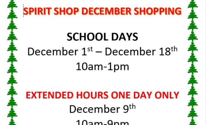 spirit shop hours