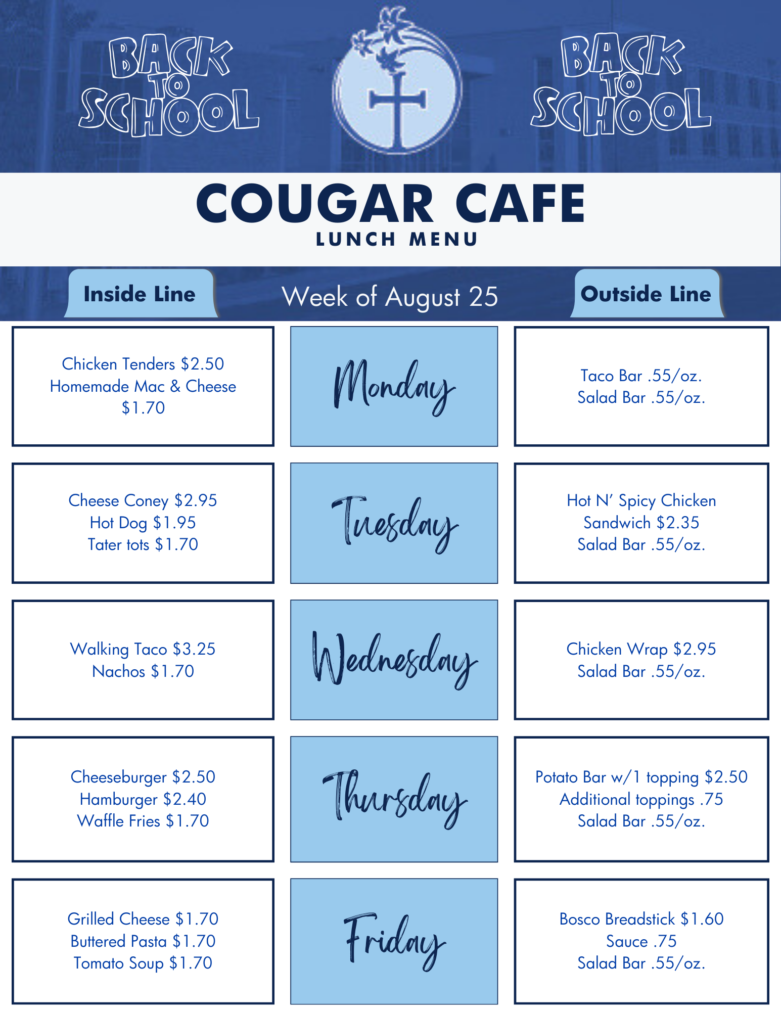 MND Lunch Menu