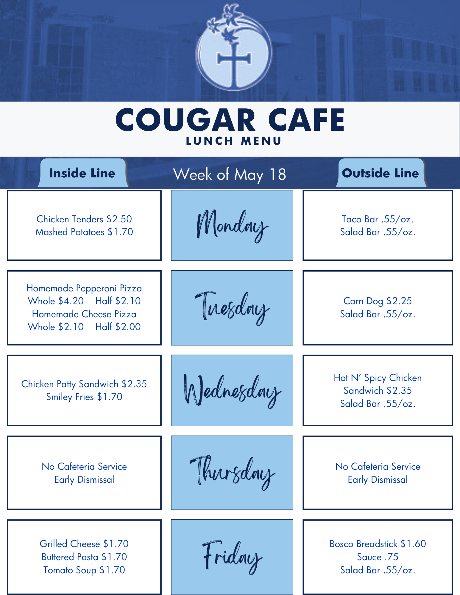 1MND Lunch Menu